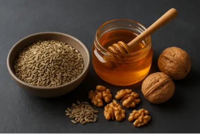 ترکیب زنیان ، گردو و عسل